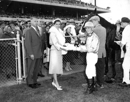 Dick Armstrong in the Winner's Circle at Assiniboia Downs, June 10, 1958