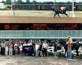 Today's Winner's Circle. Smoky Cinder. Wheat City Handicap. August 2, 1998.