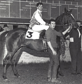 Ruling Lark breaks her maiden at Assiniboia Downs. May 22, 1968. Bobby Dimma up.