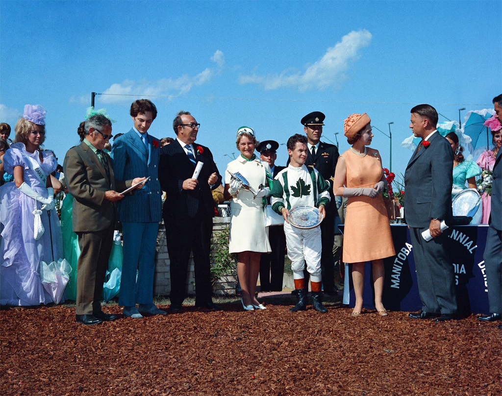 The largest Manitoba Derby Crowd ever turned out to see Queen Elizabeth II on July 15, 1970.
