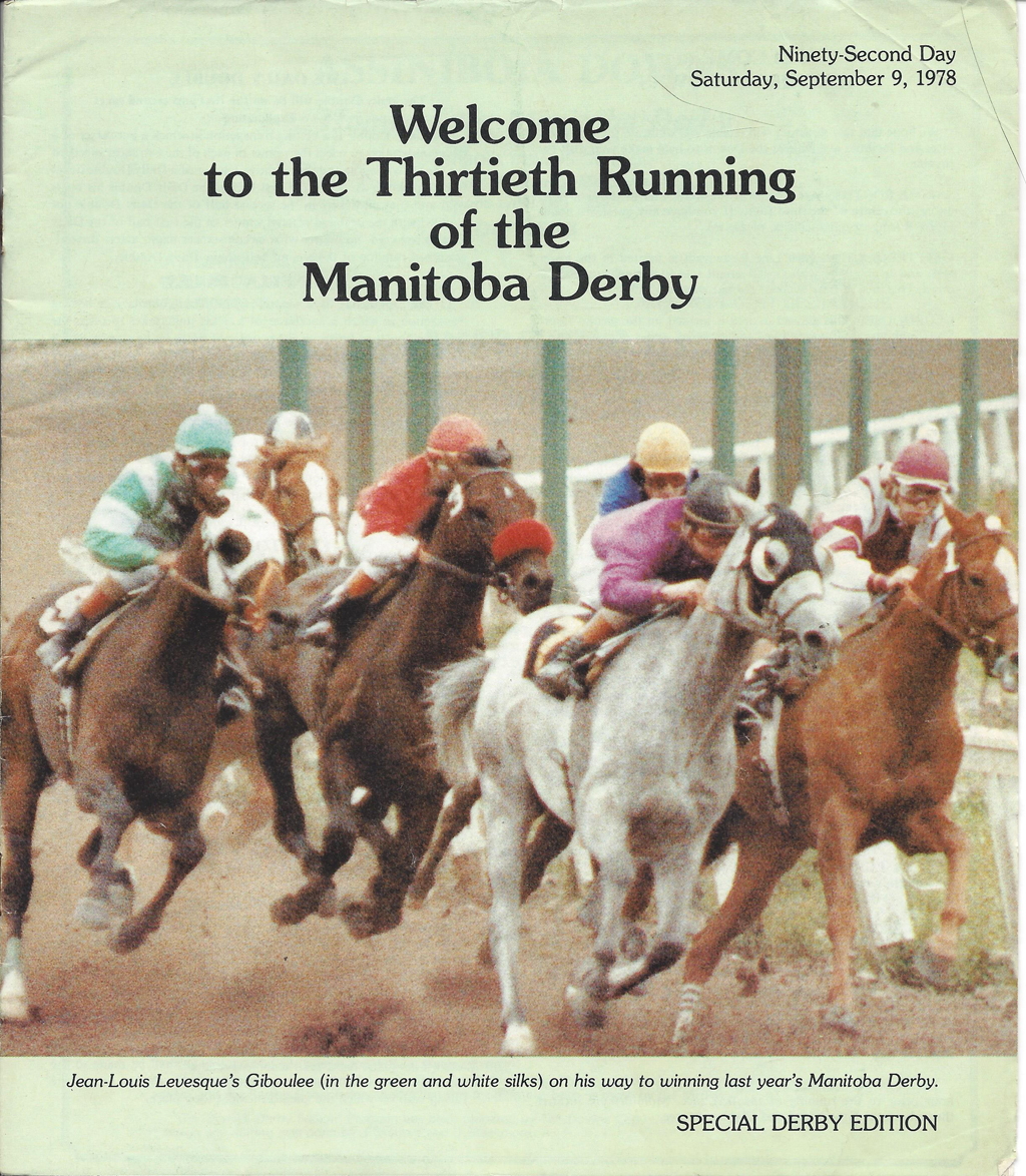 1978 Manitoba Derby Program at Assiniboia Downs.