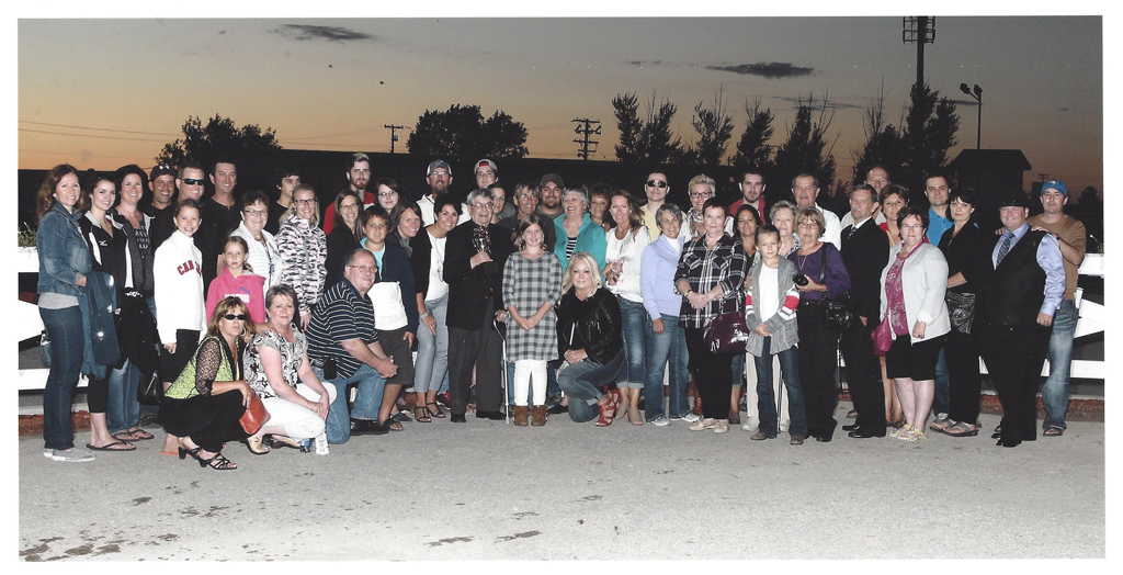 Ray Stewart, family and friends in the winner's circle at the Downs. September 6, 2015.