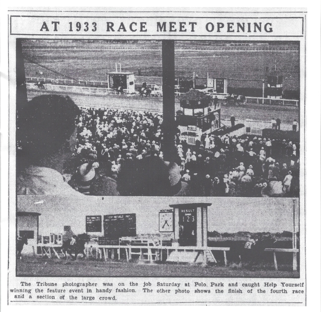 Help Yourself winning the opening day feature at Polo Park in 1933.