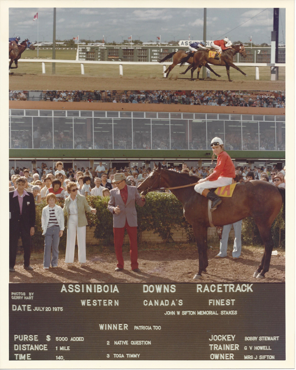 Patricia Too wins John W Sifton Memorial Stakes. July 20, 1975.