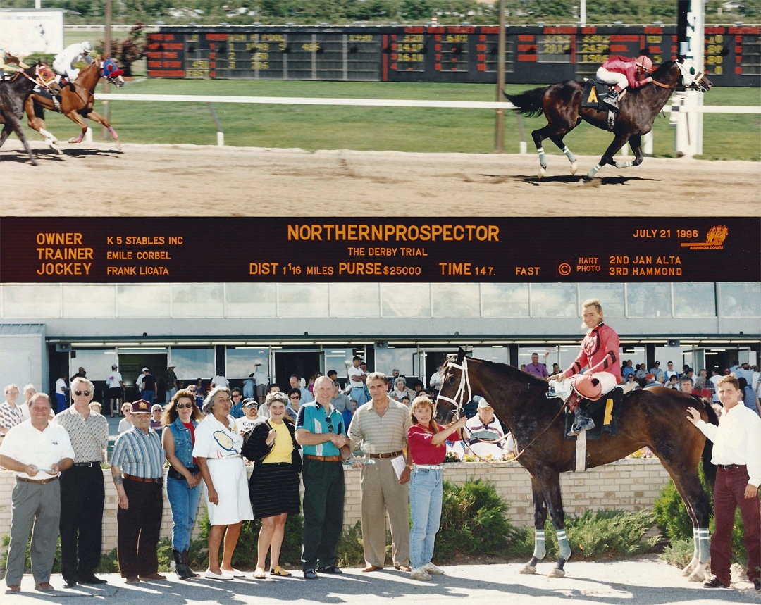 Northerprospector wins the Derby Trial. July 21, 1996.
