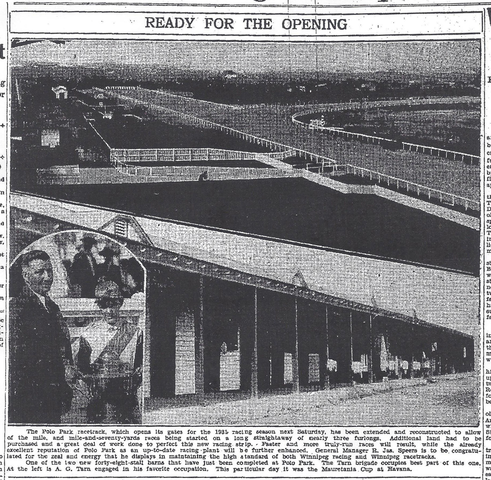 Polo Park opens 1931 with Tarn Stable ready to roll.