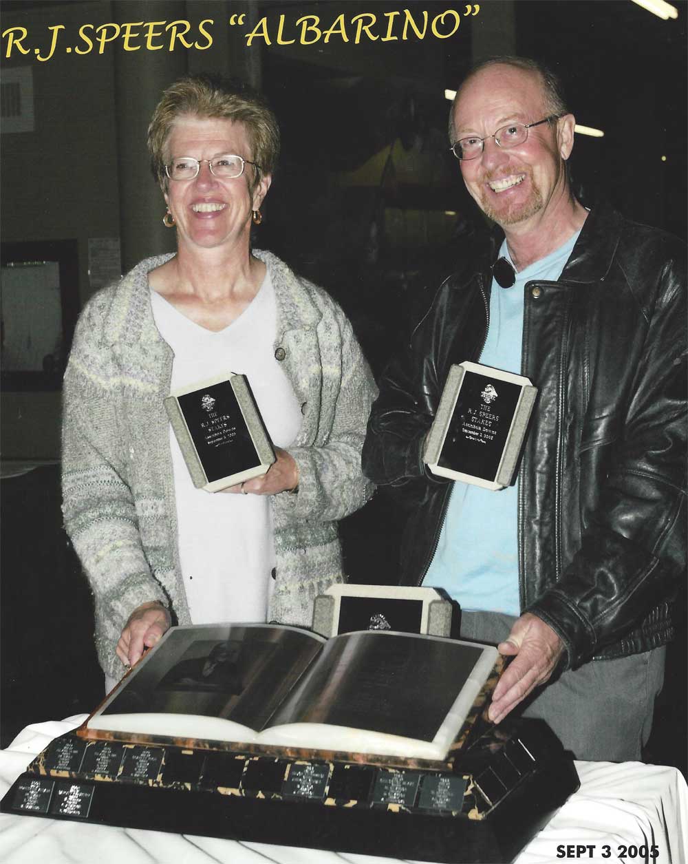 Dr. Ross and Brenda McKague. R. James Speers trophy presentation.