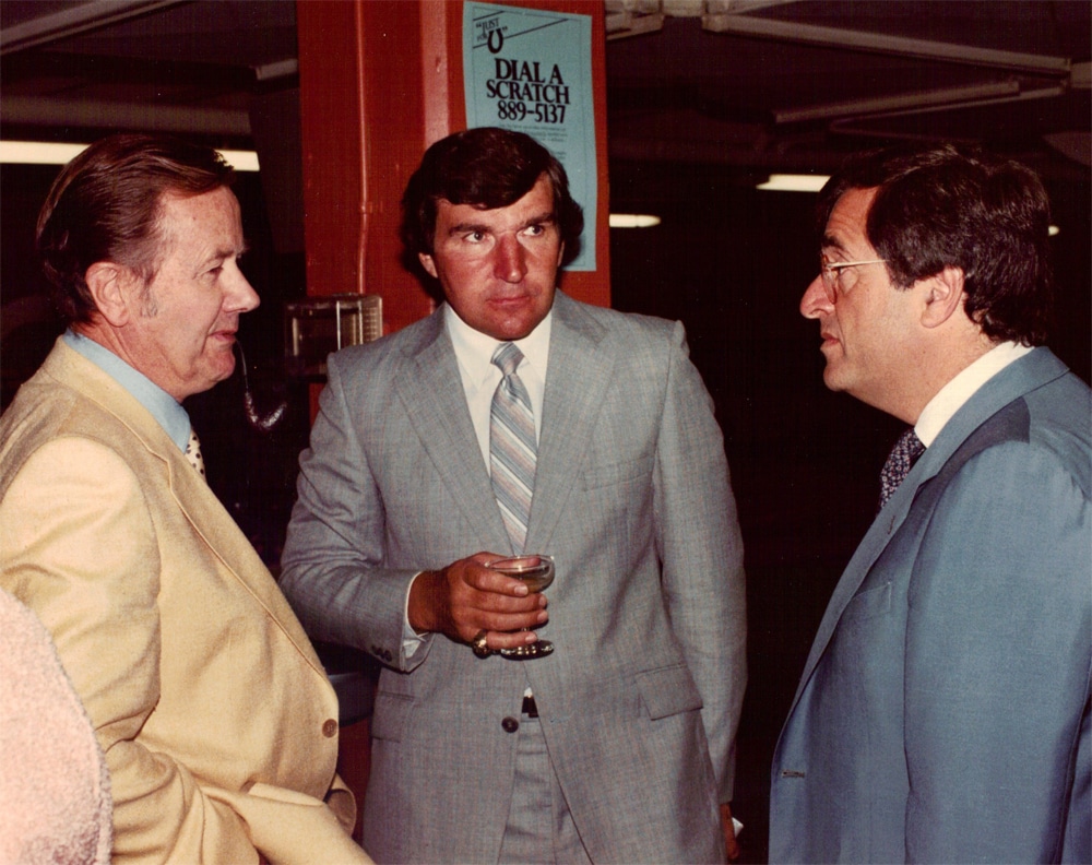 L to R: Jack Matheson, John Ferguson and Michael Gobuty at the 1981 Manitoba Derby. 