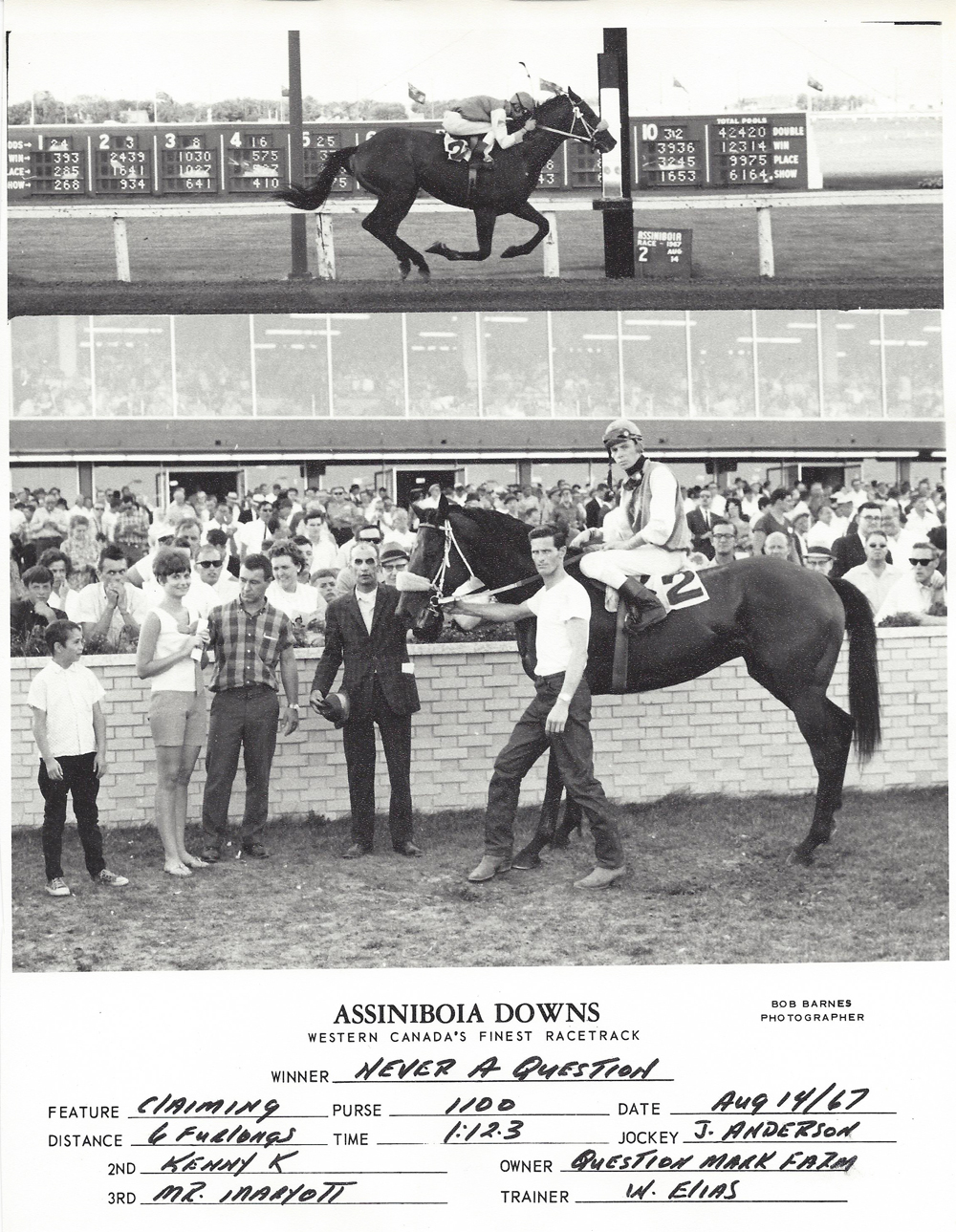 Never A Question wins at ASD on August 14, 1967.