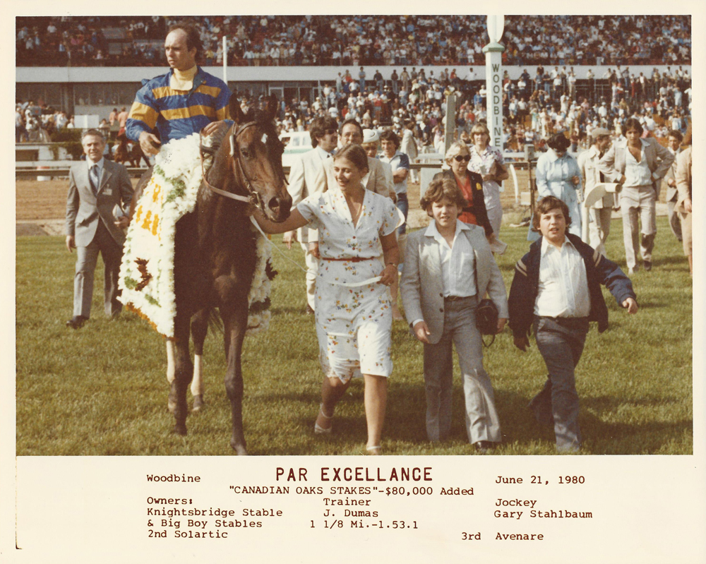 Par Excellance wins Canadian Oaks. June 21, 1980. Woodbine Racetrack.