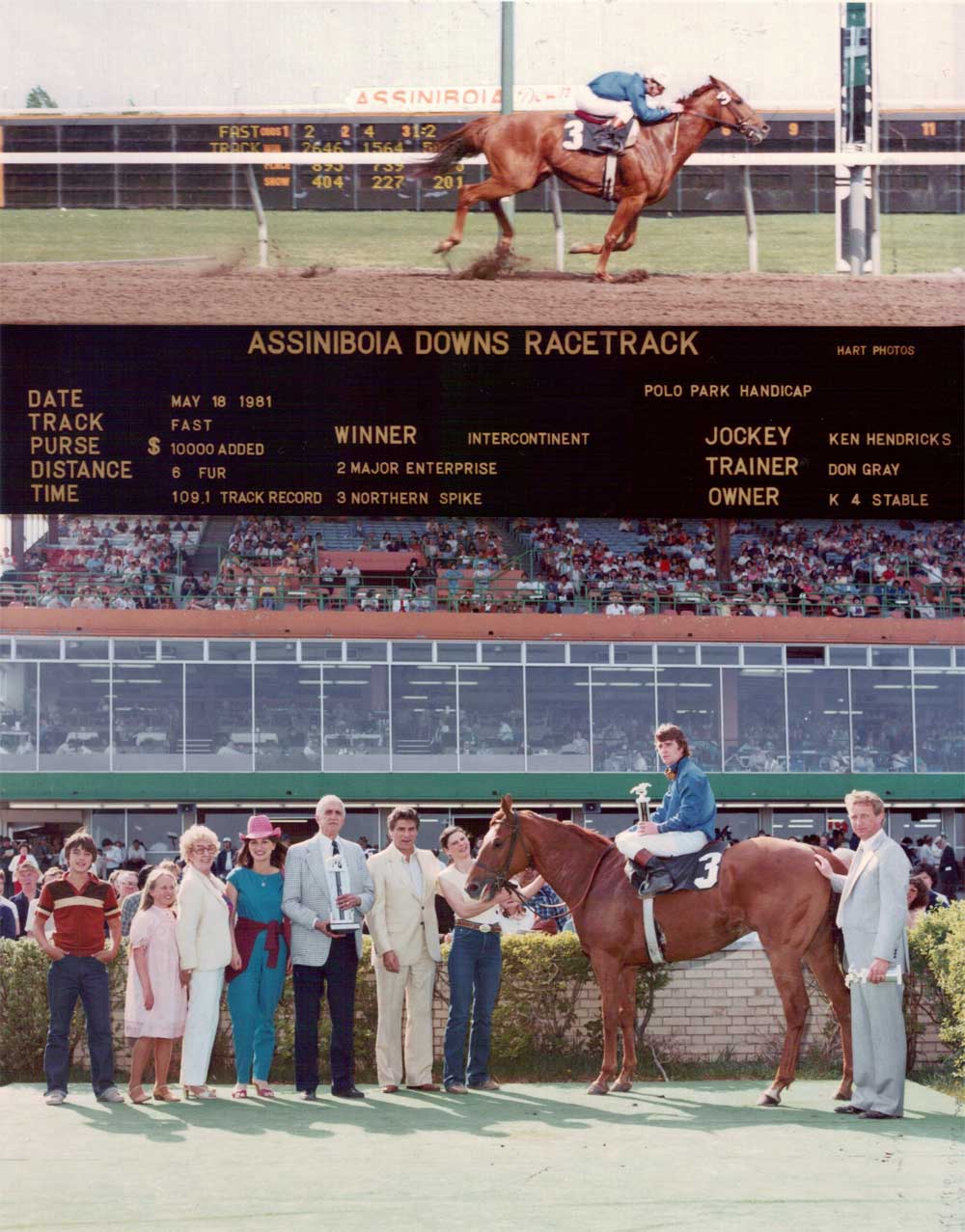 Intercontinent sets new six-furlong track record at ASD in Polo Park Handicap. May 18, 1981.