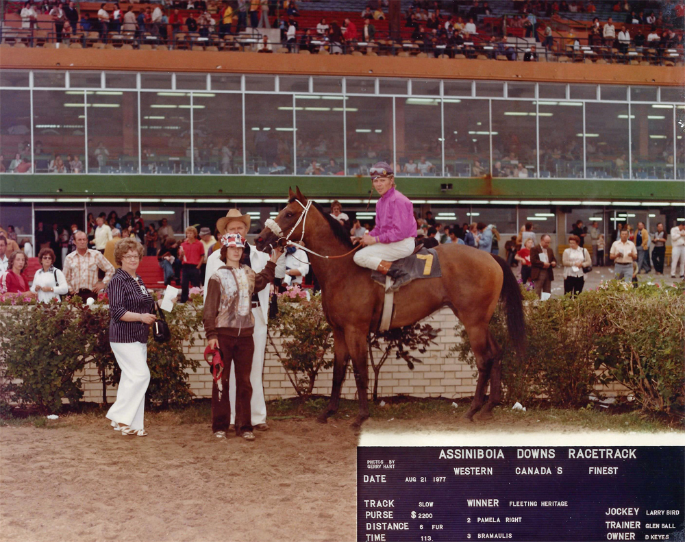 "Fred" Fleeting Heritage. One of his early wins. August 21, 1977. 