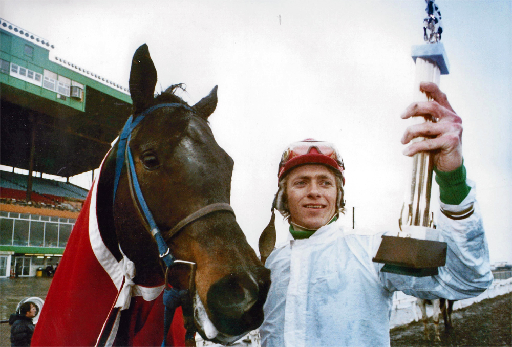 Irwin in the winner's circle at ASD with Astral Moon in 1979.