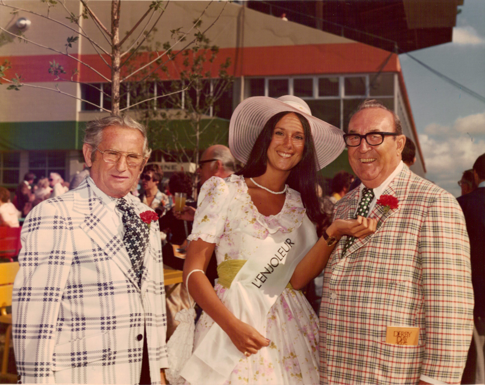 1975 Manitoba Derby. L to R: Yonnie Starr, Derby Belle and Jean-Louis Levesque. 