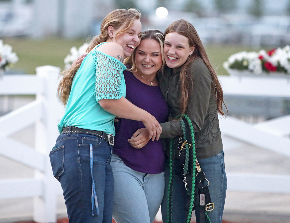 A passion for the horses and horse racing. Mike Nault's grooms. L to R: Charlotte Johnston, Brittany Bergen, Olive Johnston. (Jason Halstead photo)